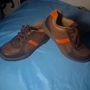 Smart fit brand size 13 boys casual shoes dark brown light brown and orange